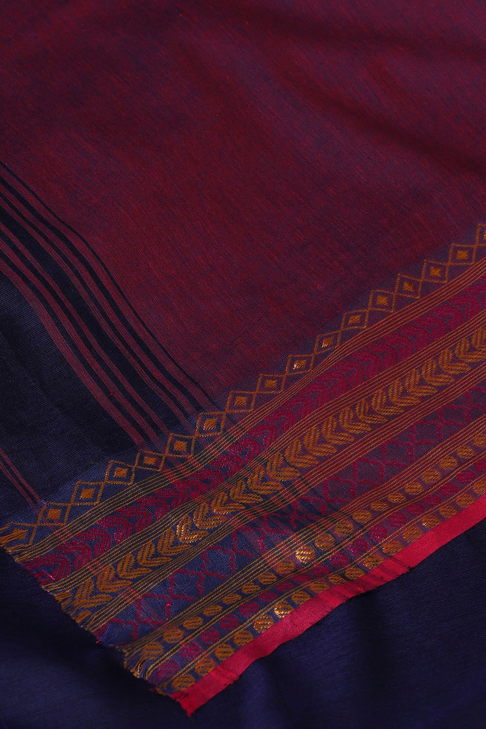 Purple Pure Cotton Bengal Saree image number null