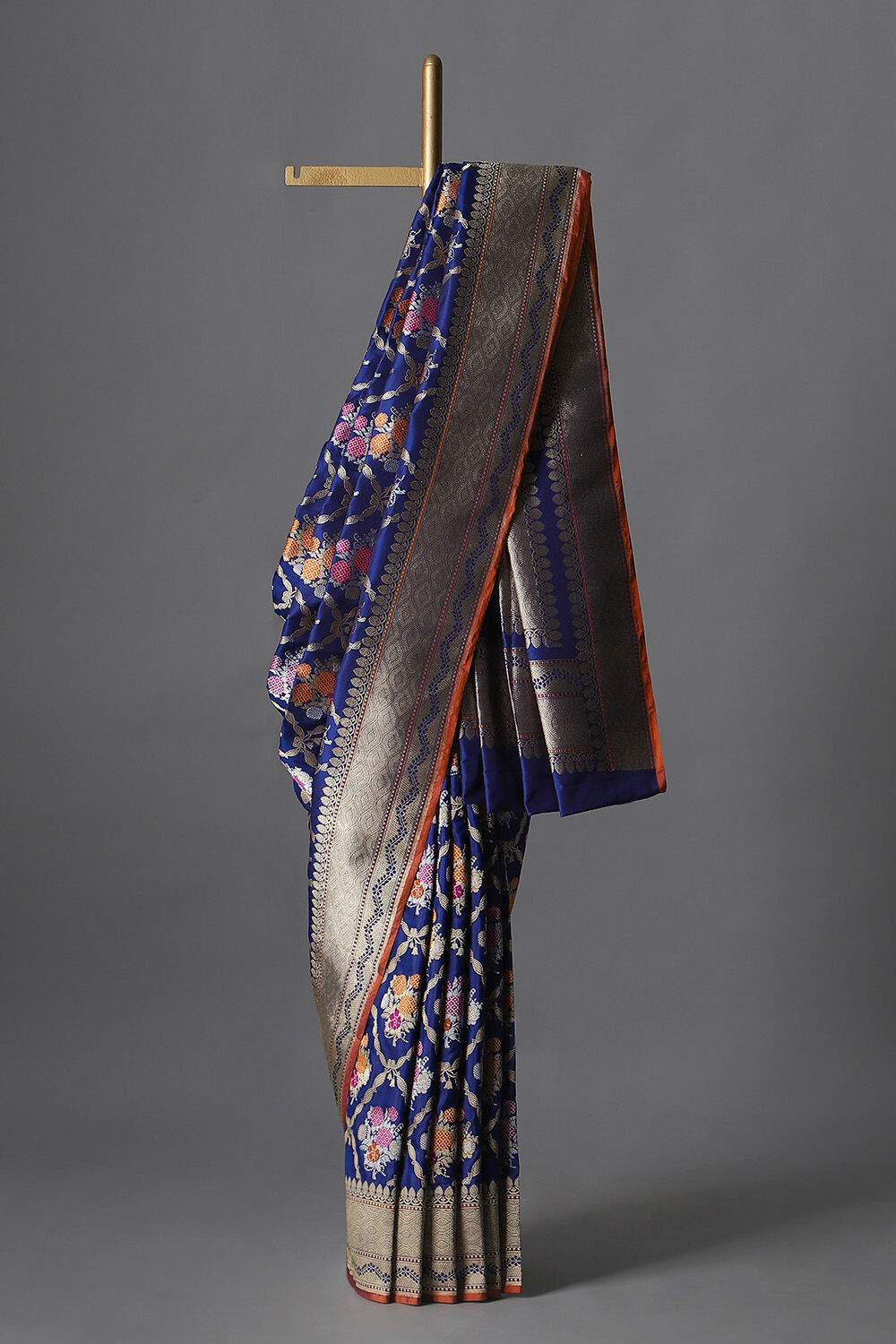 Blue Pure Silk Banarasi Saree image number null