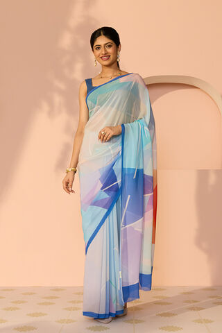 Multicoloured Printed Viscose Georgette Saree thumbnail image number null