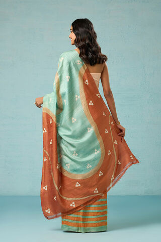 Orange Chattisgarh Pure Tussar Silk Hand Painted Saree thumbnail image number null