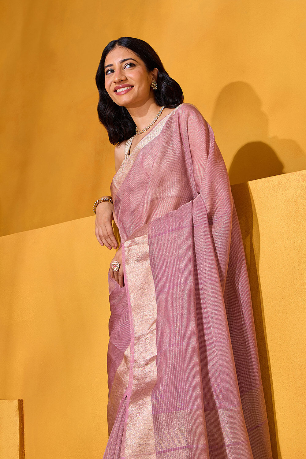 Effortless Elegance with Artistic Detailing Sea Green Designer Self-Design Embroidered Viscose Tissue Saree main image 0