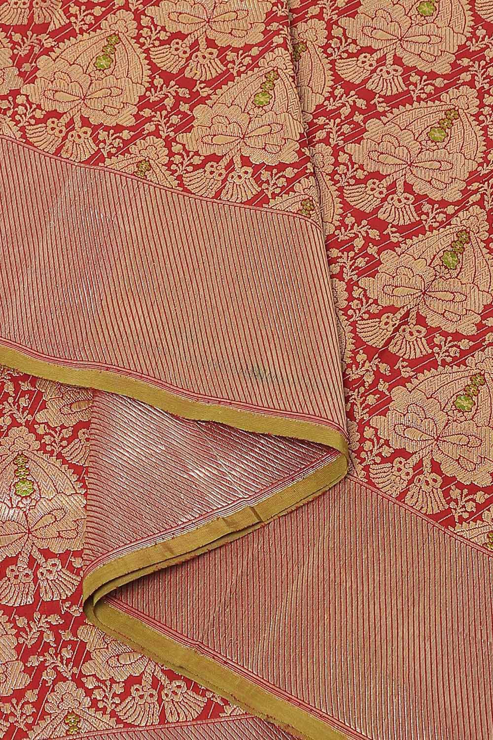 Red Pure Silk Banarasi Brocade Saree image number null