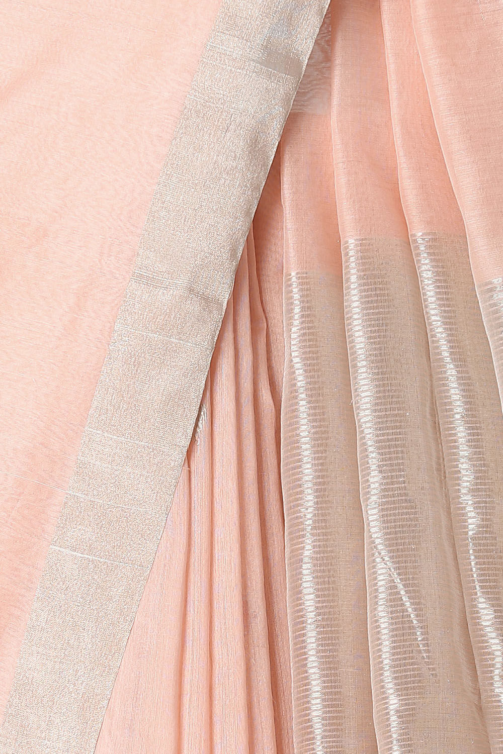 Light Orange Pure Silk Cotton Chanderi Saree image number null