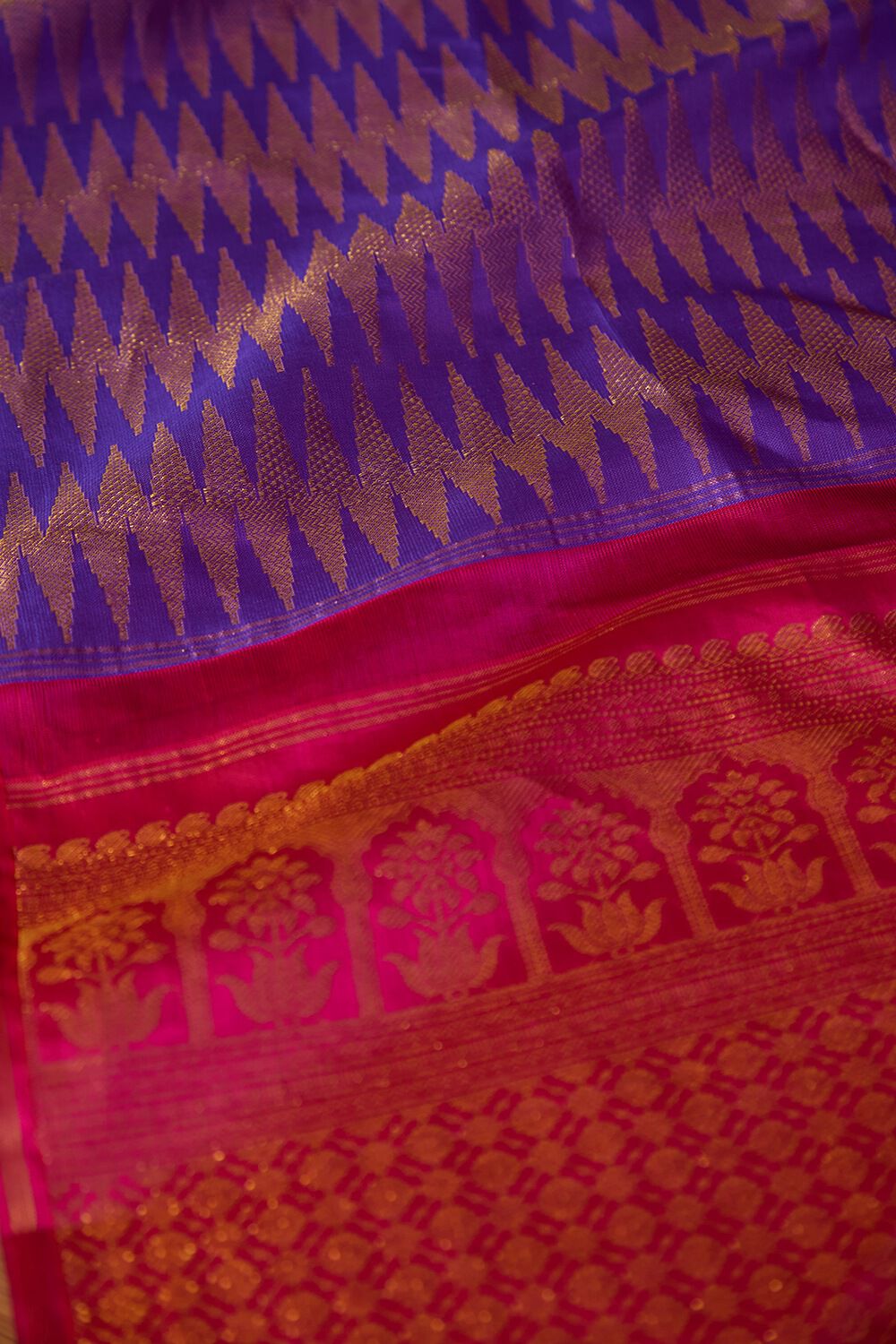 Purple Pure Silk Woven Kanjivaram Saree image number null