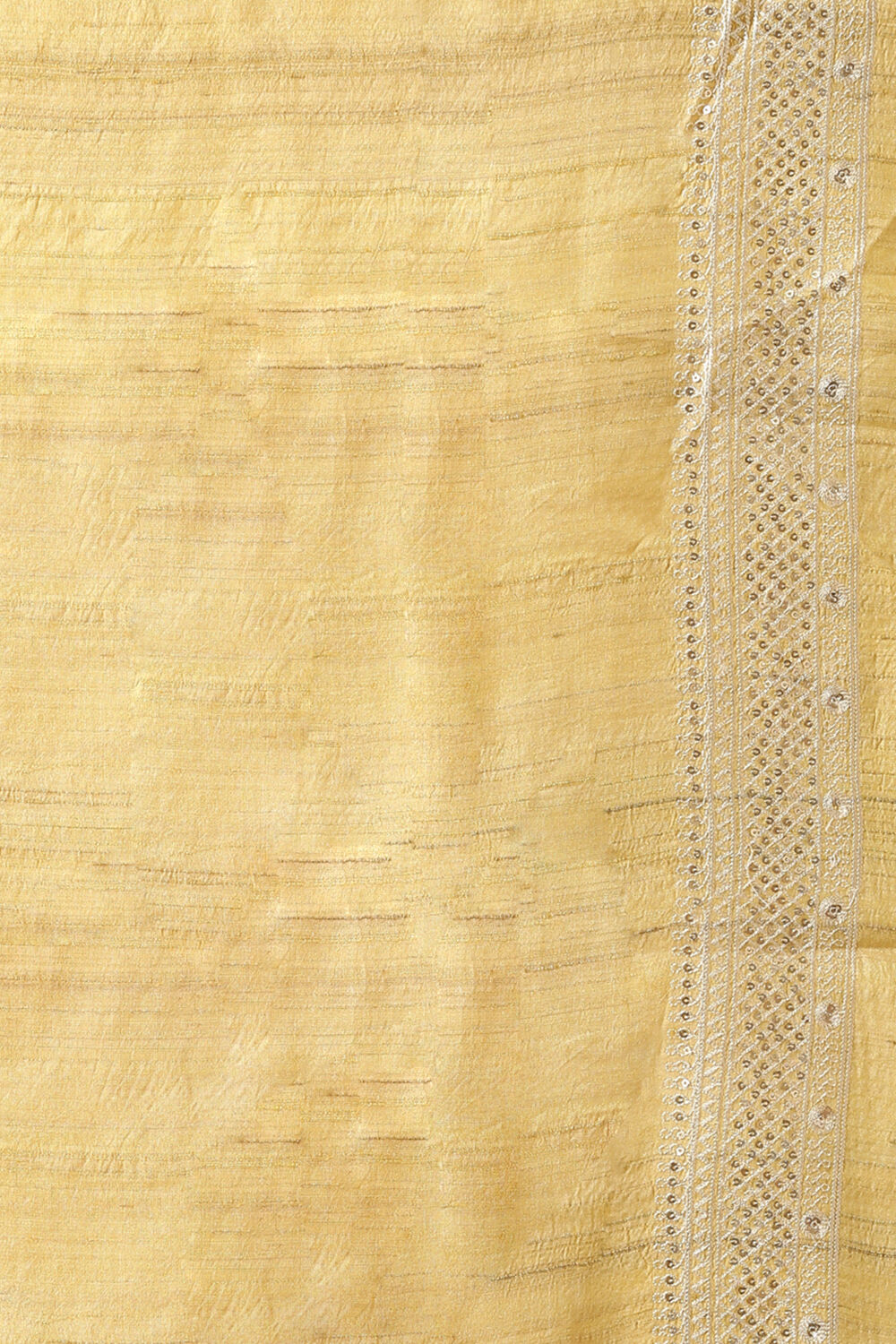 Yellow Pure Tussar Embroidered Saree image number null