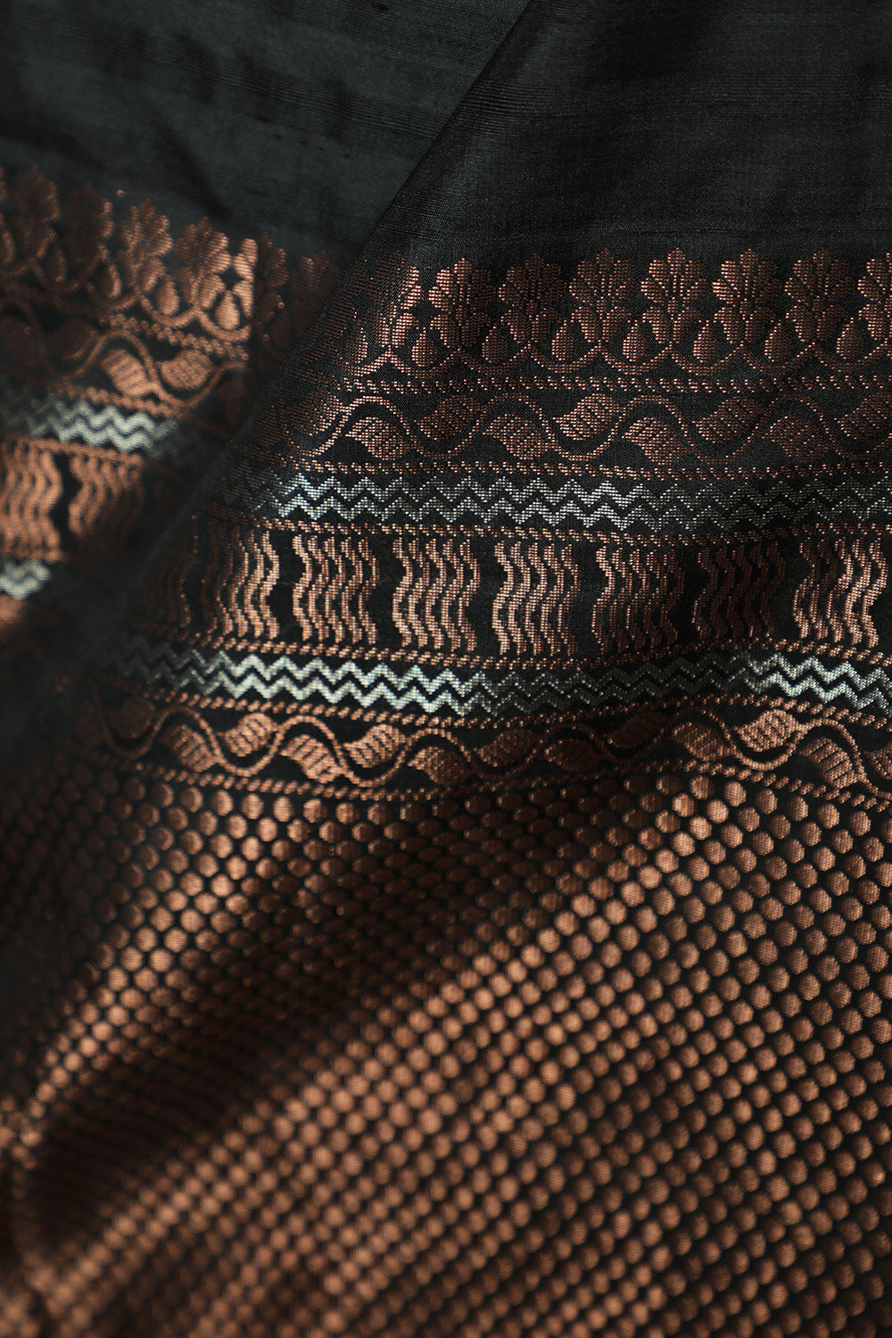 Black South Pure Silk Woven Saree image number null