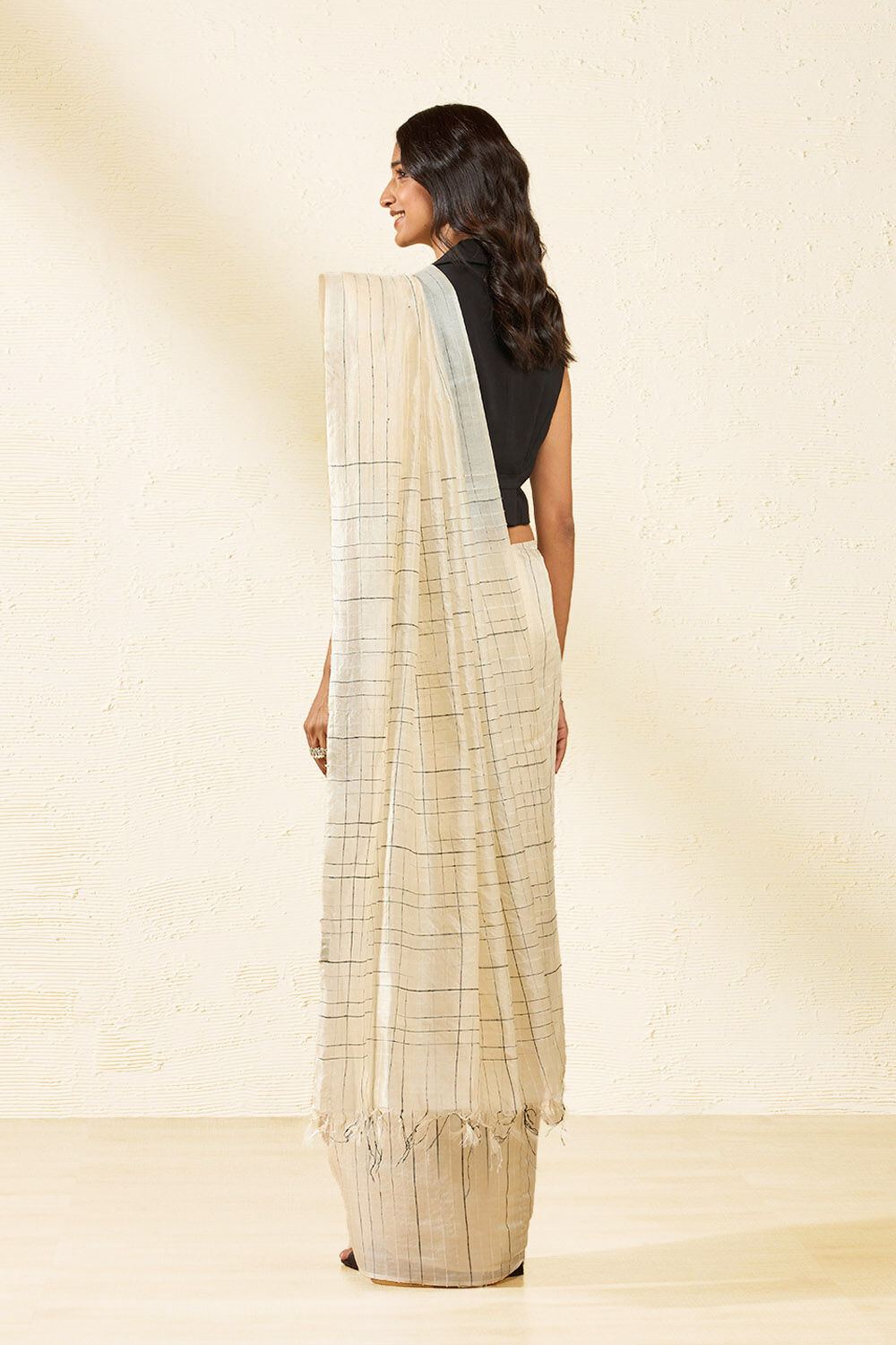 Off White Chattisgarh Woven Pure Tussar Silk Saree image number null