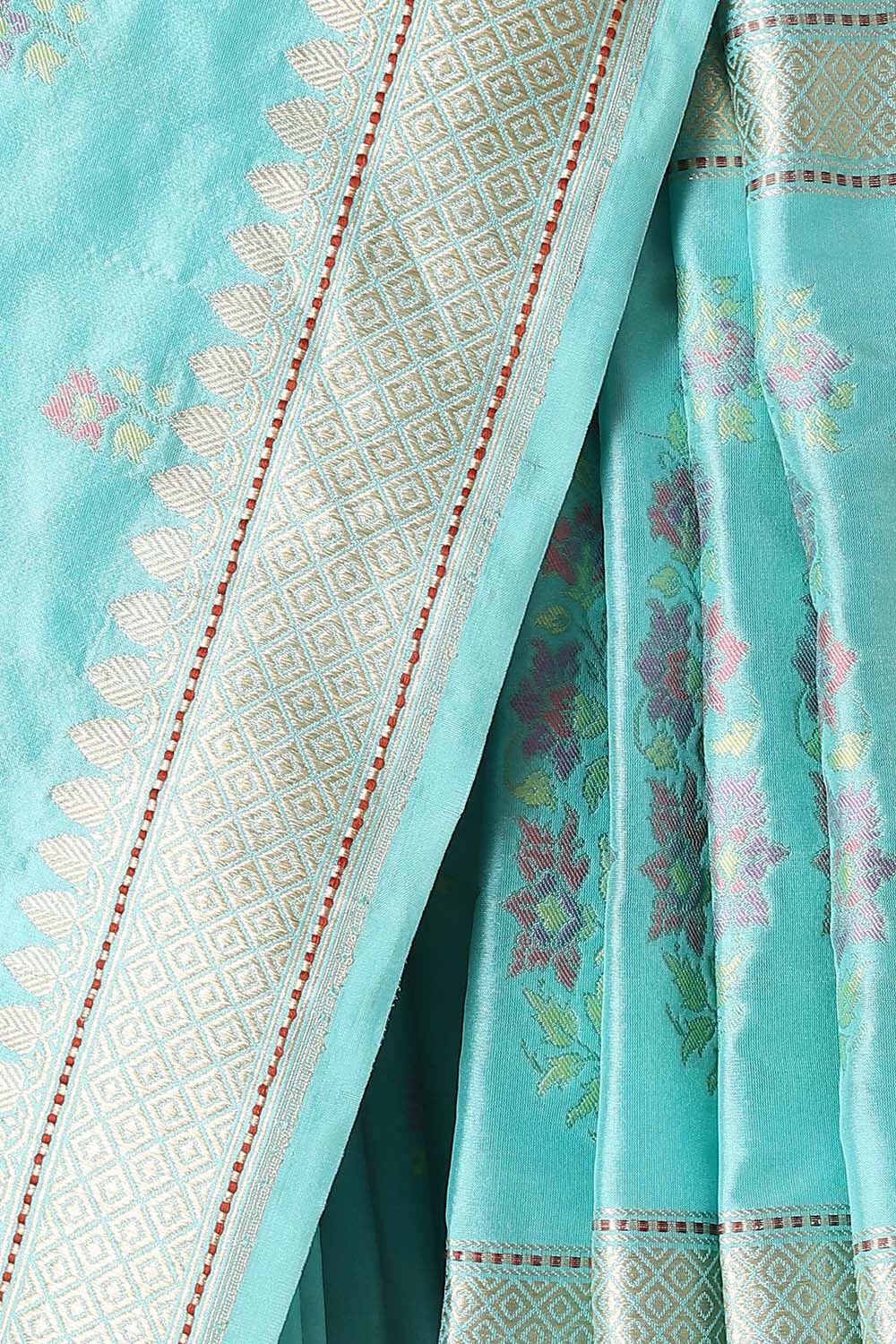 Light Blue Pure Silk Banarasi Saree image number null