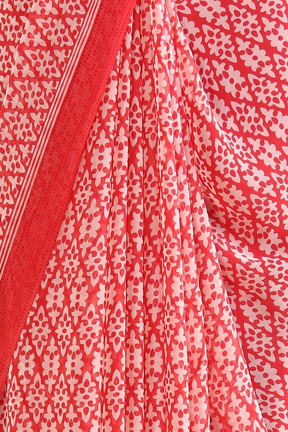 Light Red Viscose Georgette Printed Saree image number null