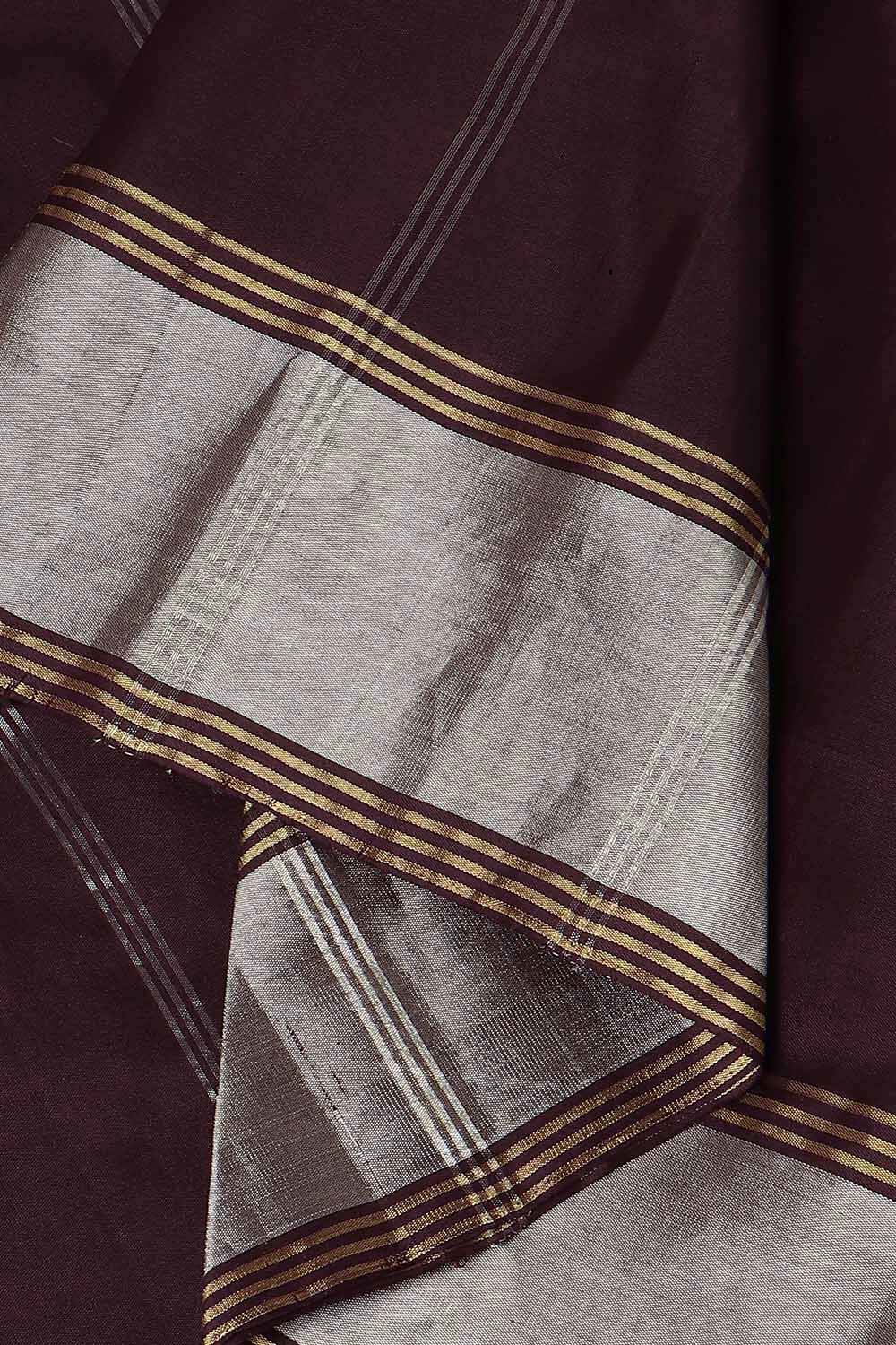 Dark Red Pure Silk South Saree image number null