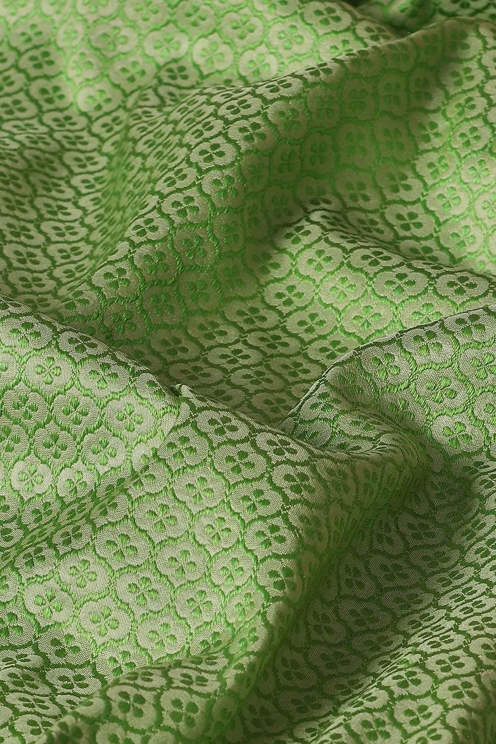 Light Green Pure Silk Banarasi Tanchoi Saree image number null