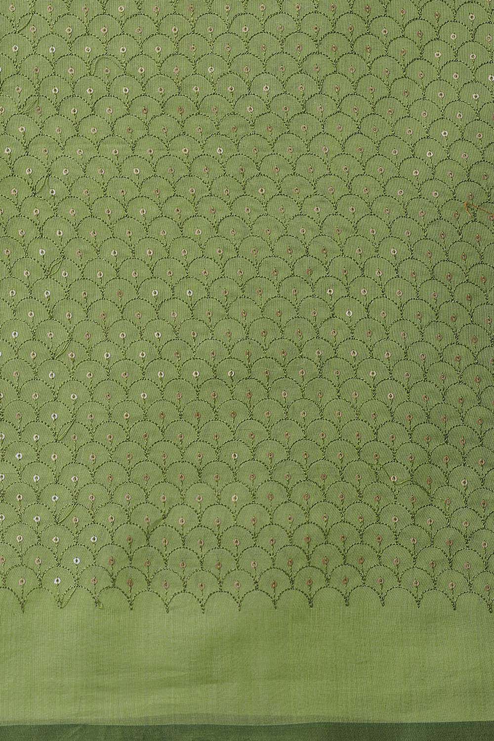 Light Green Pure Silk Cotton Embroidered Saree image number null
