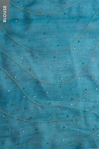 Dark Blue Pure Silk Organza Embroidery Saree thumbnail image number null
