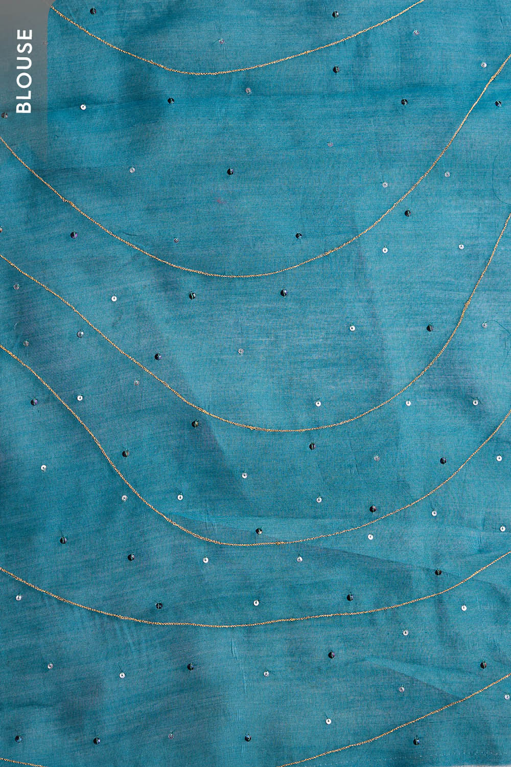 Dark Blue Pure Silk Organza Embroidery Saree image number null