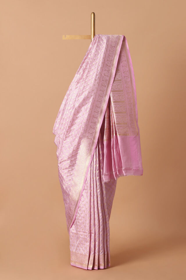 Light Pink Pure Silk Banarasi Saree