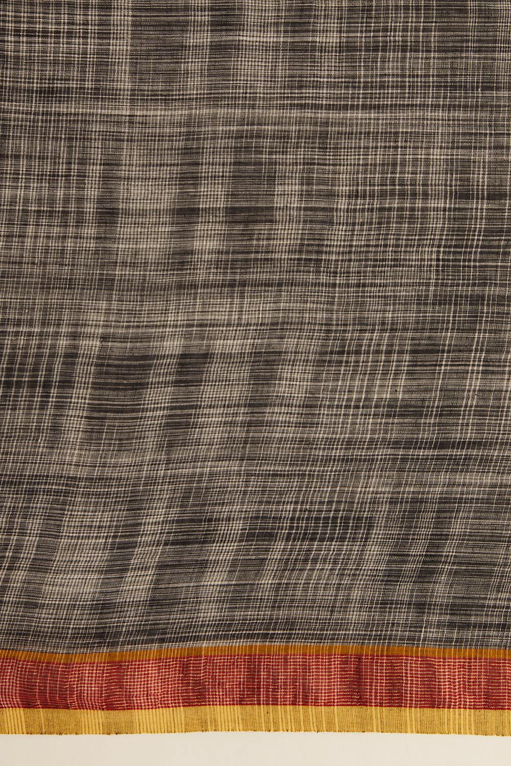 Black Pure Cotton Woven Bengali Saree image number null