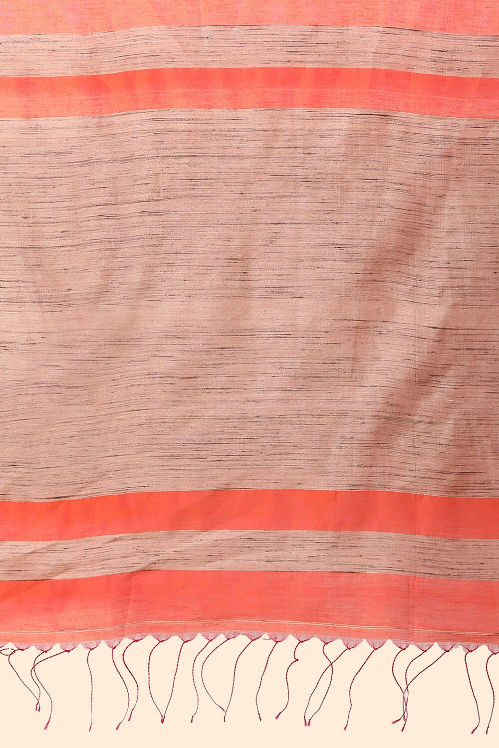 Orange Pure Silk Cotton Bengal Saree image number null
