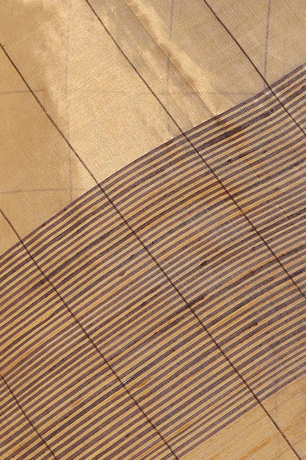 Gold Pure Tussar Silk Bhagalpuri Saree image number null