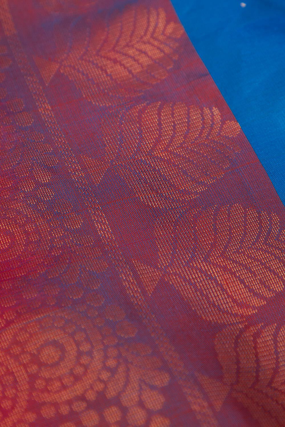Blue Woven Pure Soft Silk Saree image number null