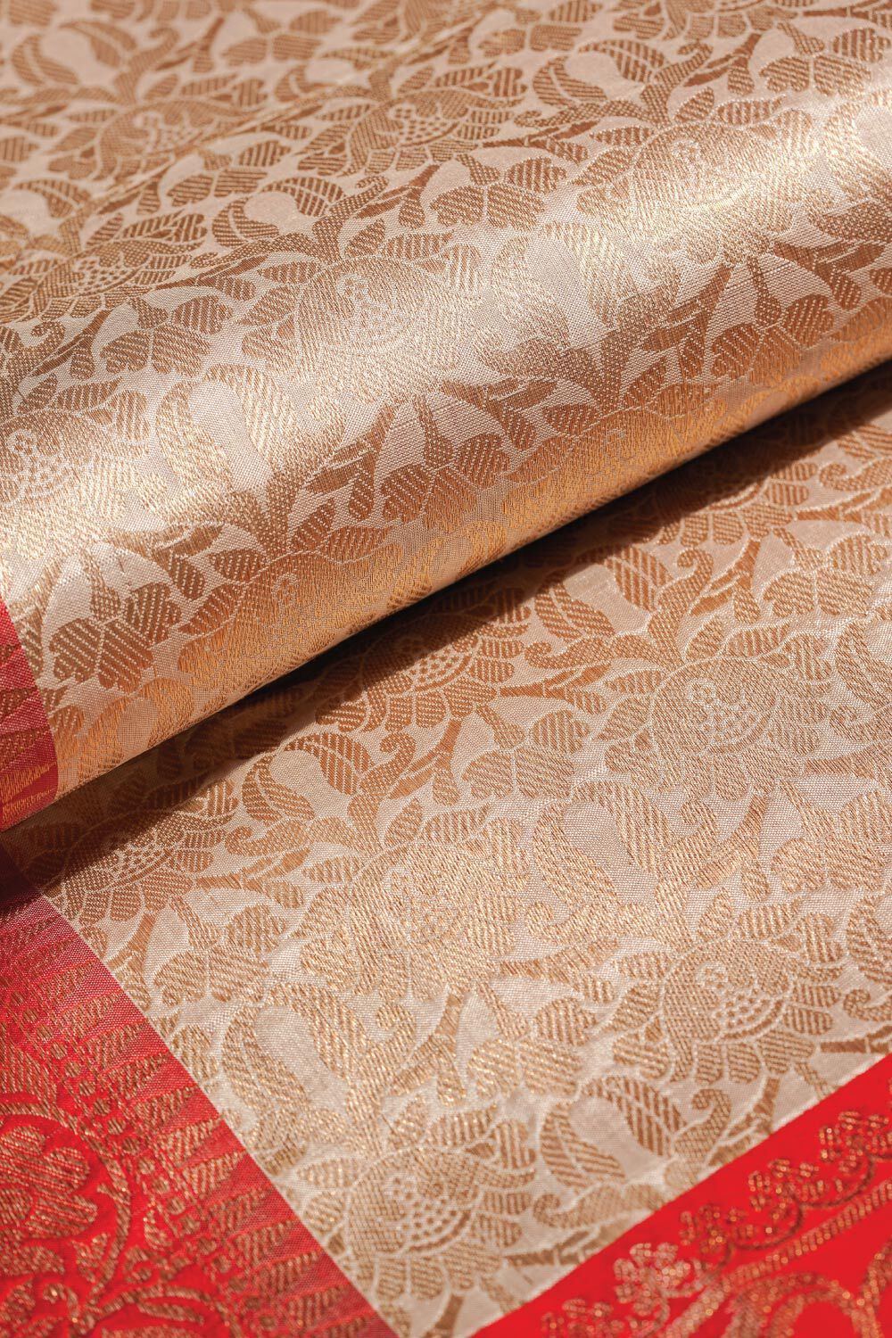 Off White Pure Silk Brocade Banarasi Saree image number null