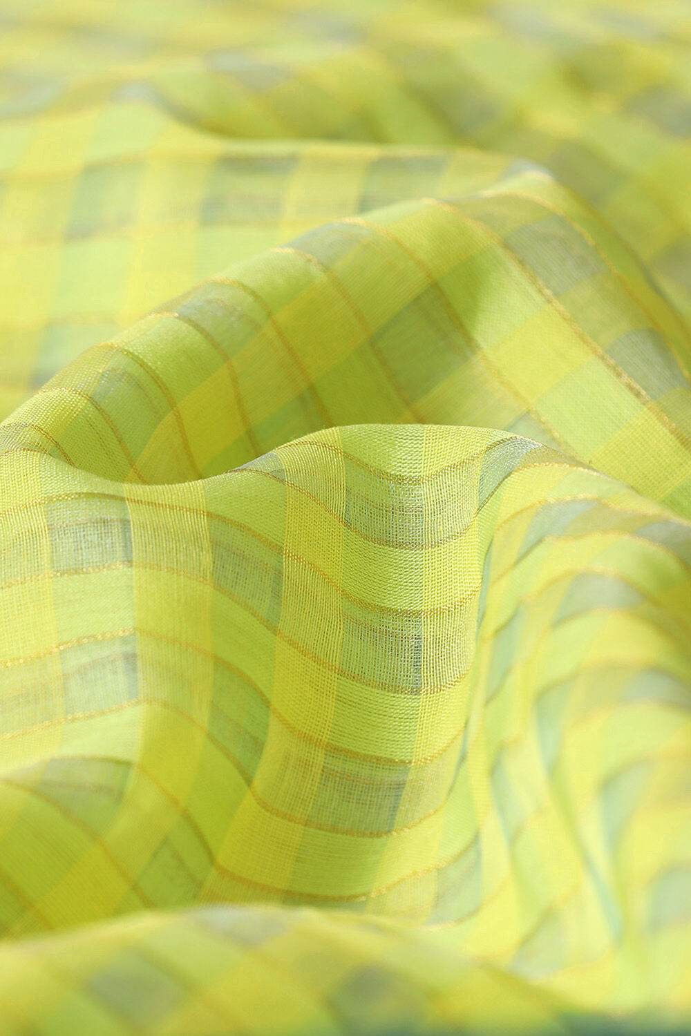 Yellow Pure Silk Cotton Maheswari Saree image number null