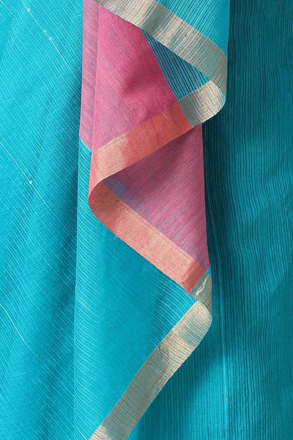 Light Blue Pure Silk Bengal Saree image number null