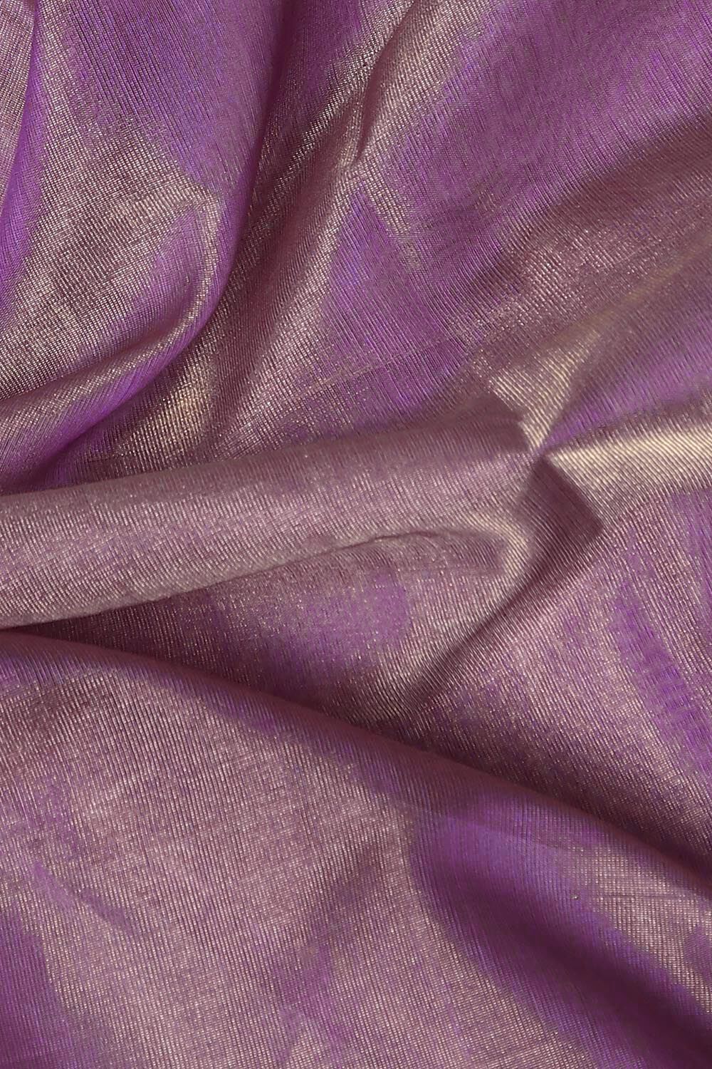Violet Pure Tissue Cotton Chanderi Saree image number null