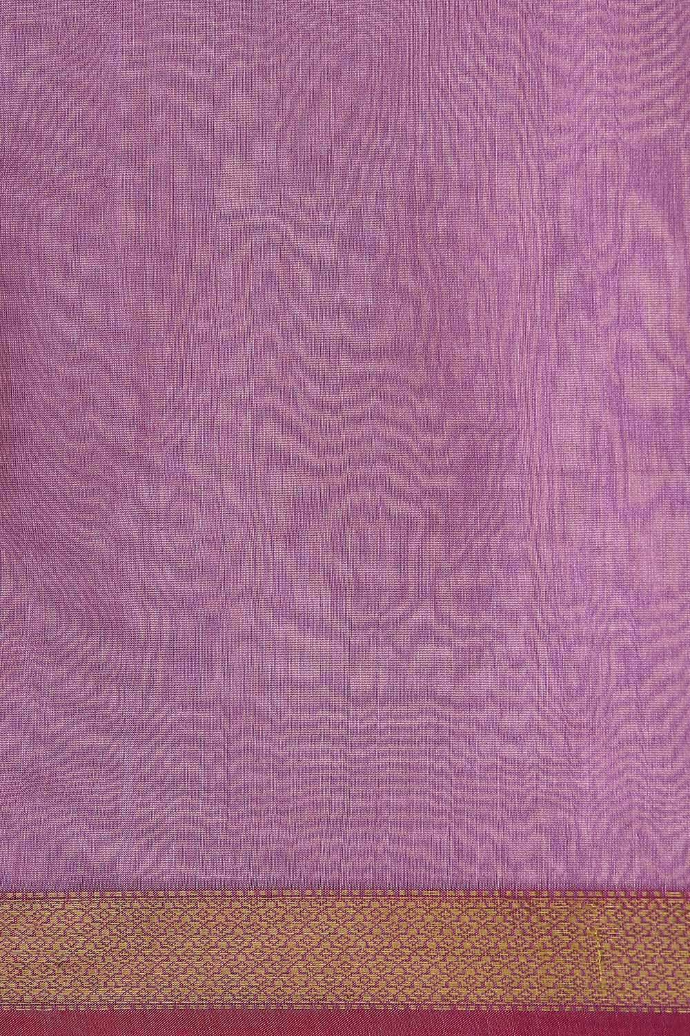 Violet Pure Silk Cotton Maheswari Saree image number null