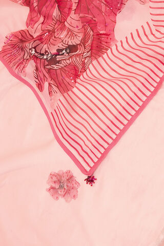 Light Pink Pure Silk Cotton Printed Saree thumbnail image number null