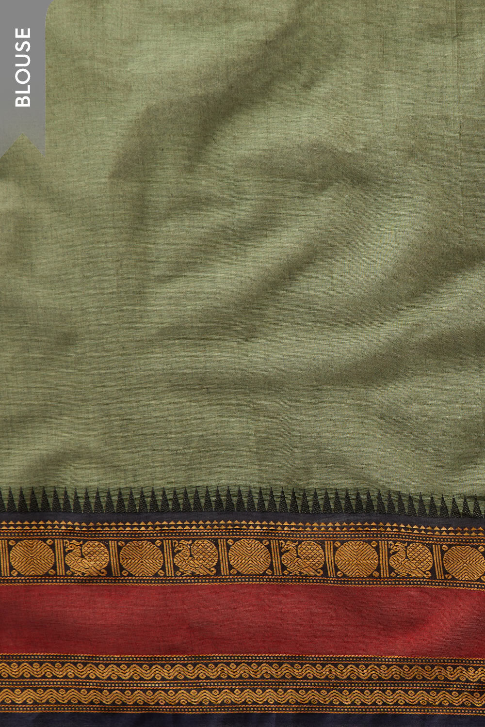 Dark Green Woven Pure South Cotton Saree image number null