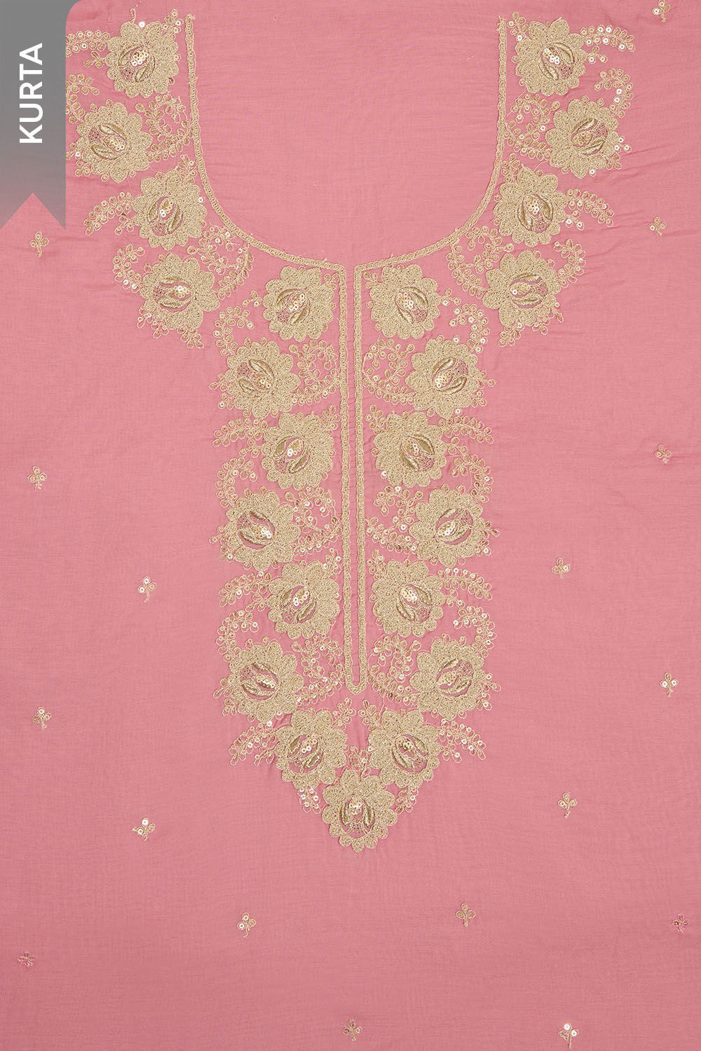 Pink Viscose Embroidered Unstitched Suit Set image number null