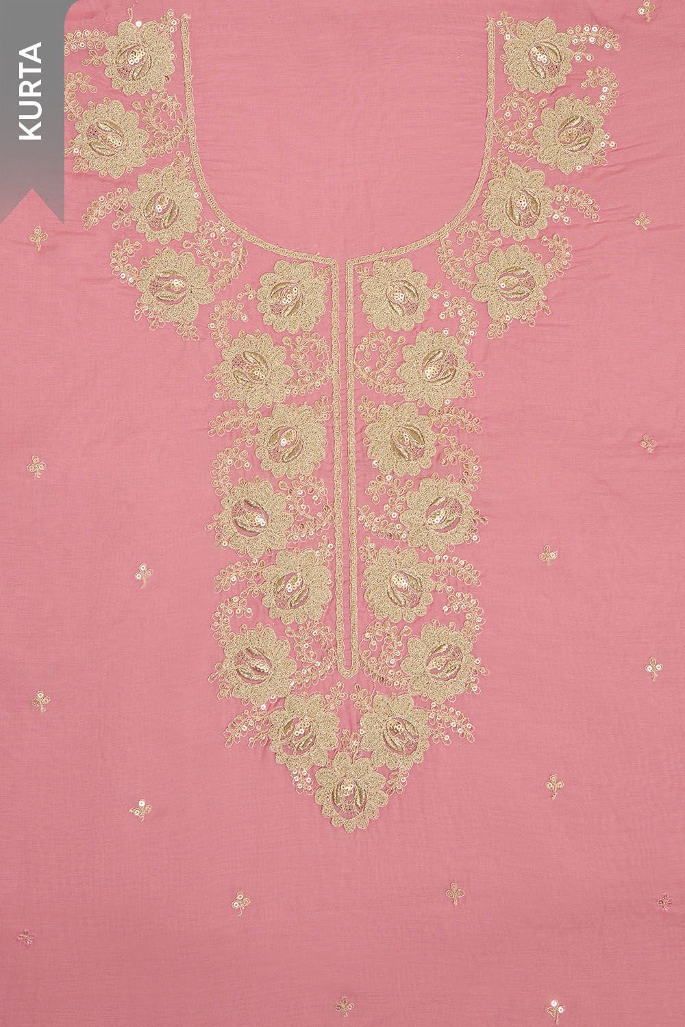 Pink Viscose Embroidered Unstitched Suit Set image number null