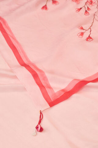 Light Pink Bengal Pure Silk Hand Painted Embroidered Saree thumbnail image number null