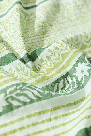 Light Green Block Printed Pure Cotton Bengal Saree thumbnail image number null