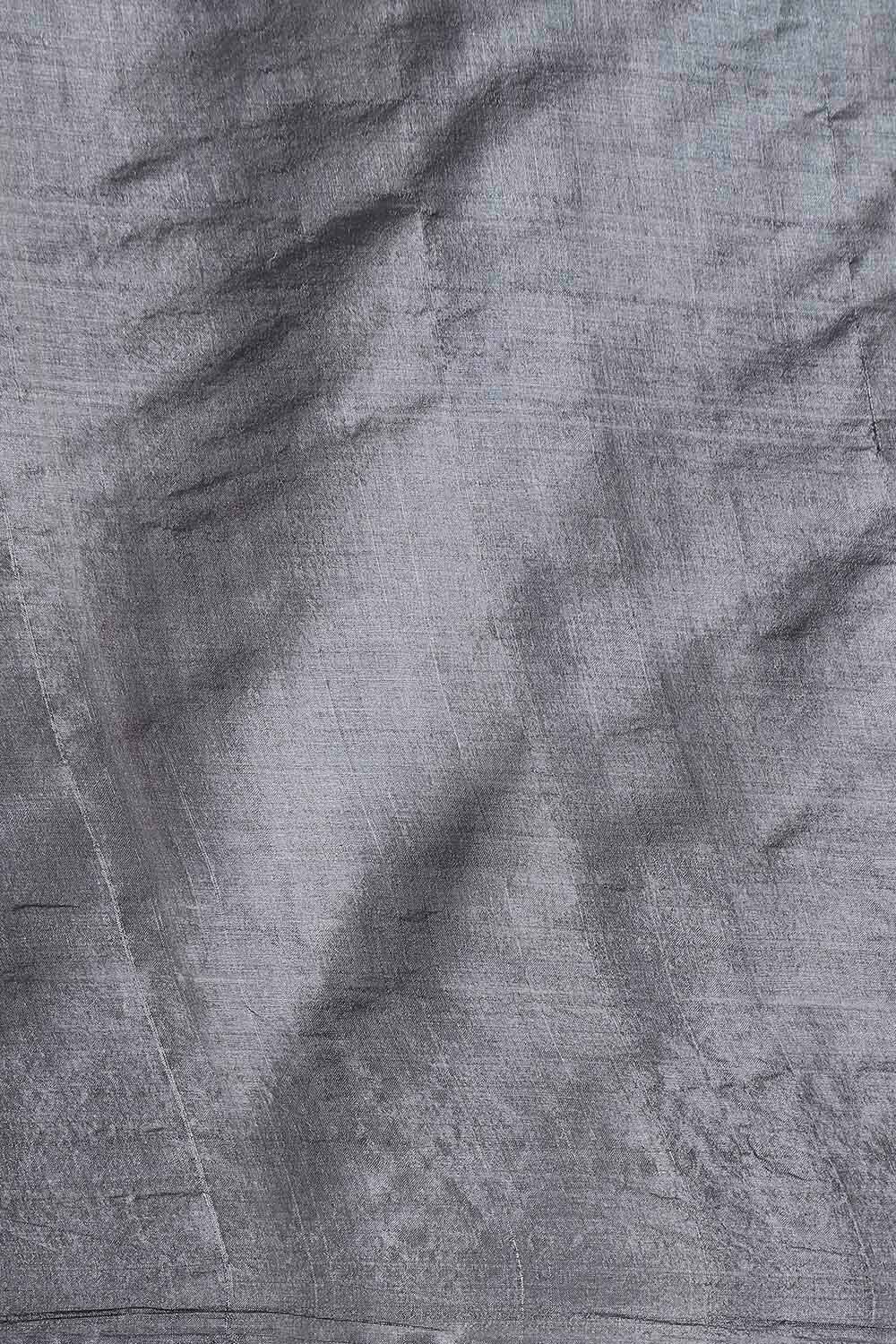 Grey Pure Tussar Silk Printed Saree image number null