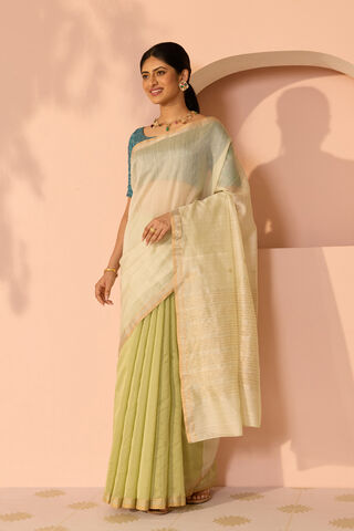 Light Green Woven Pure Silk Cotton Chanderi Saree thumbnail image number null