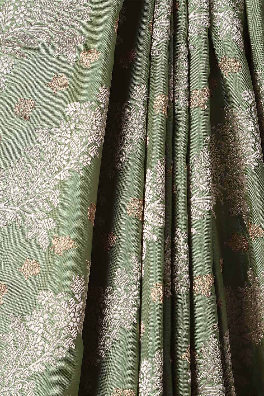 Light Green Pure Silk Banarasi Saree image number null