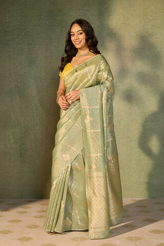 Light Blue Woven Viscose Tissue Saree thumbnail image number null