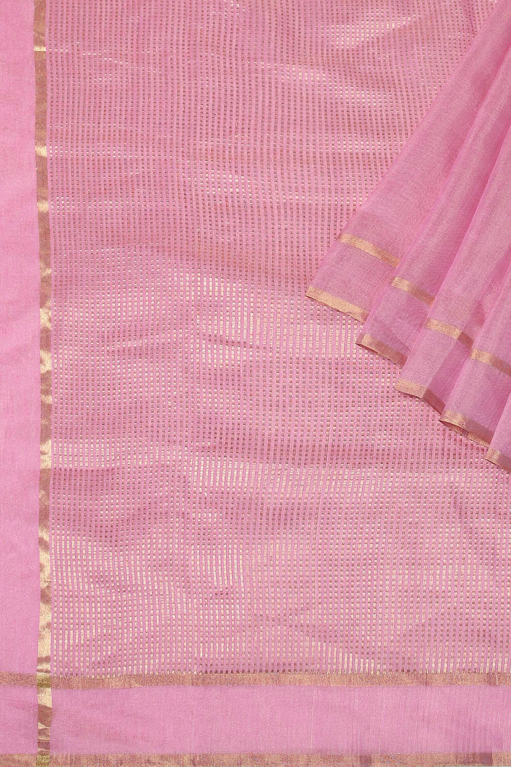 Light Pink Pure Cotton Tissue Chanderi Saree image number null