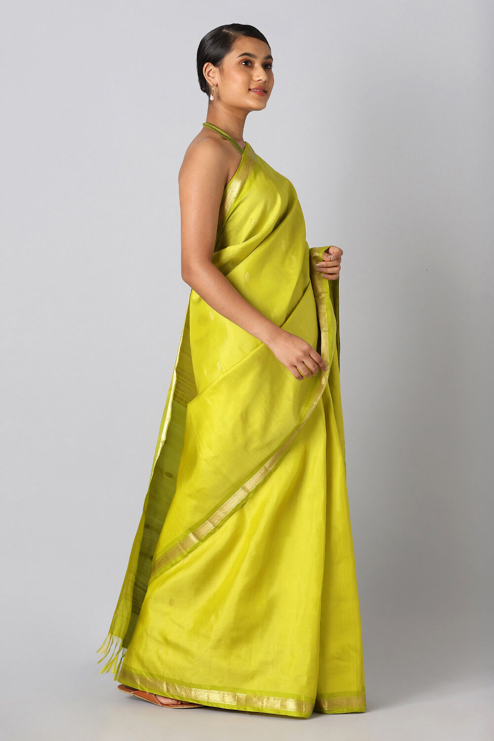 Green Pure Silk Kanjivaram inspired Saree image number null