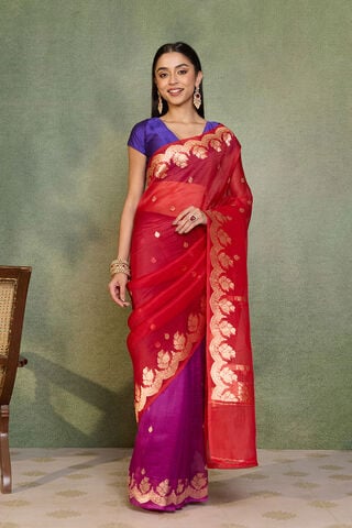Multi Pure Silk Organza Kadwa Banarasi Saree thumbnail image number null