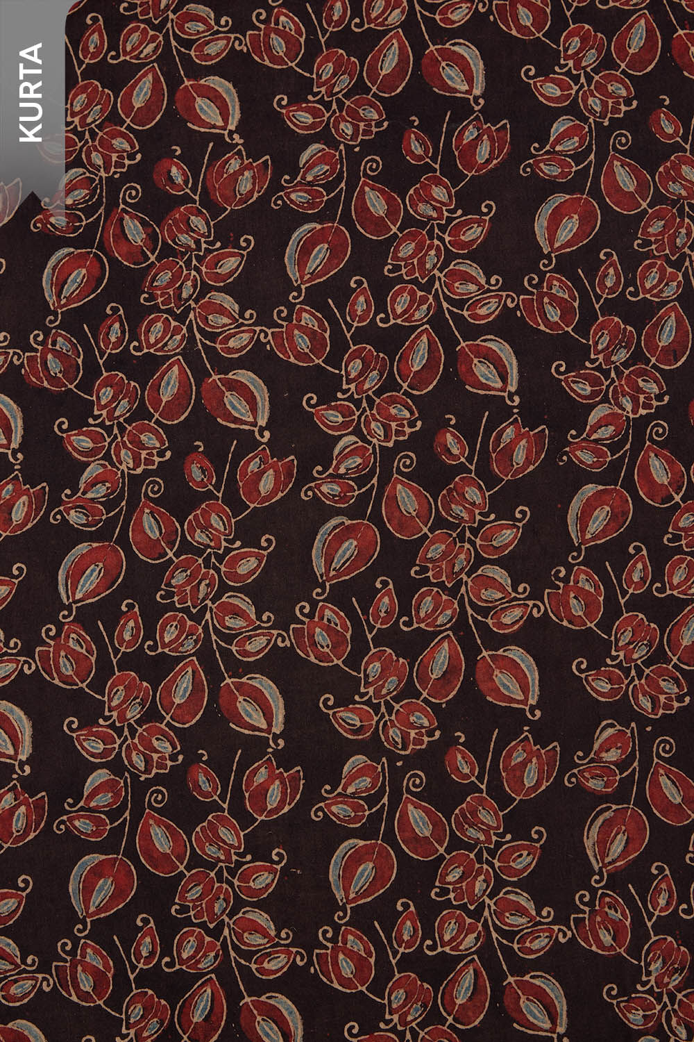 Brown Pure Cotton Block Printed Unstitched Suit Set image number null