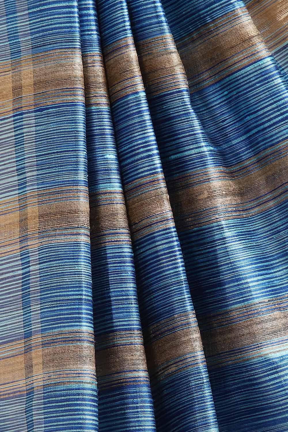 Light Blue Pure Tussar Silk Tie and Dye Saree image number null