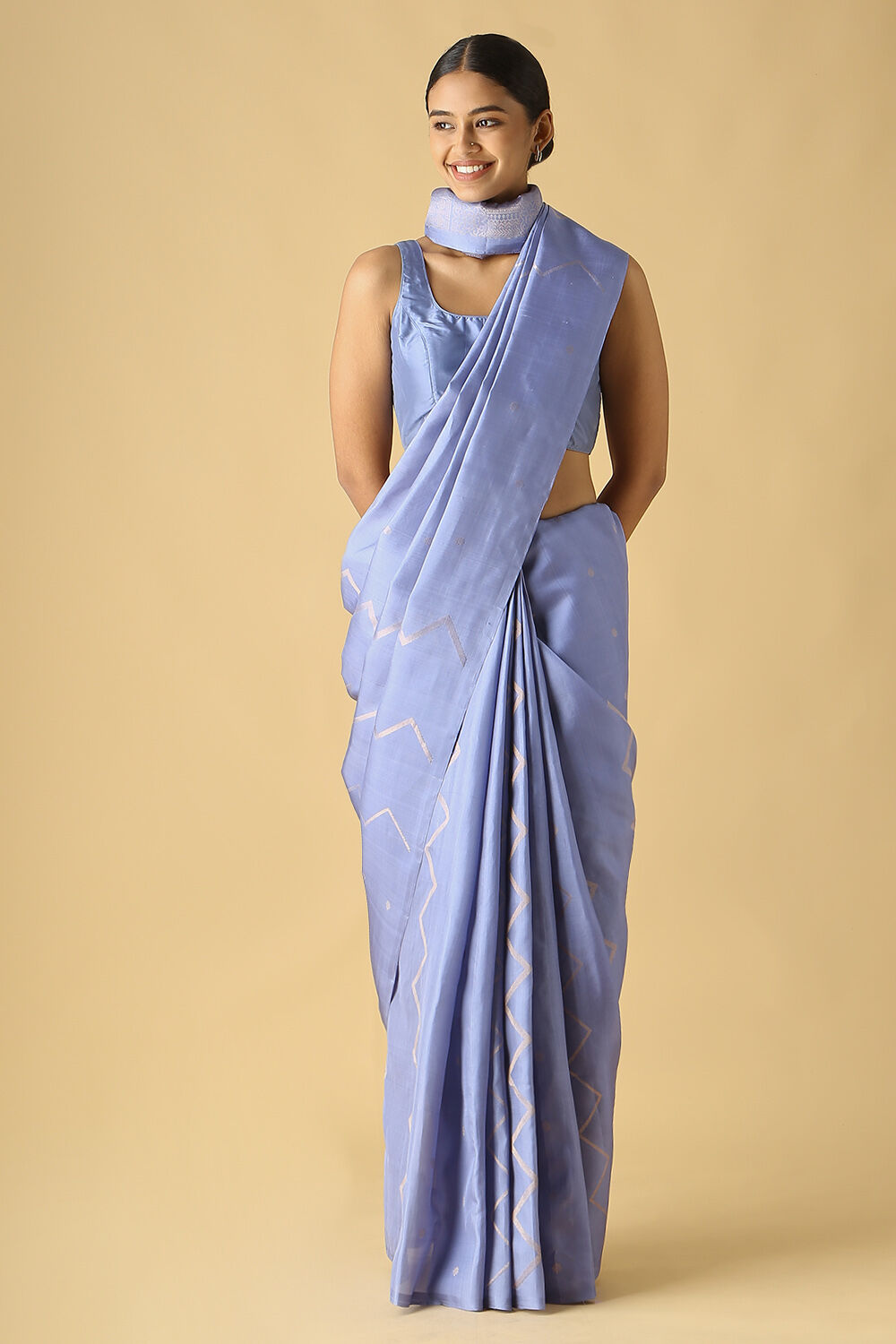 Light Blue Pure Silk South Saree image number null