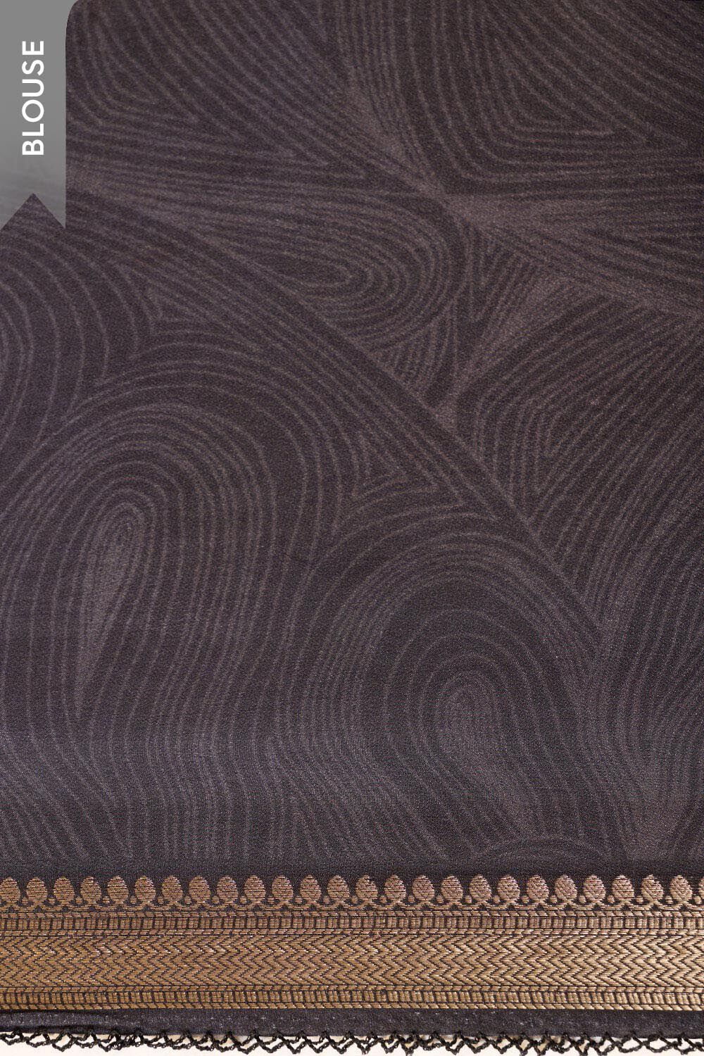 Black Printed Pure Viscose Saree image number null