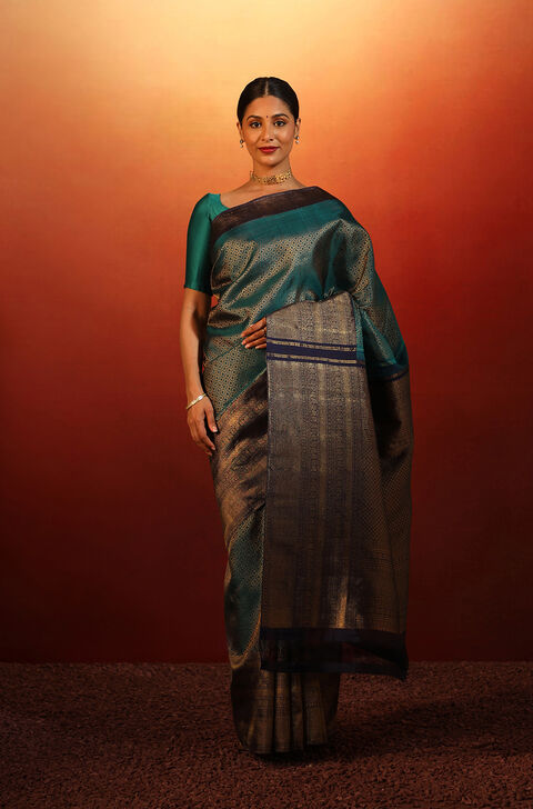 Green Woven Pure Silk Kanjivaram Saree