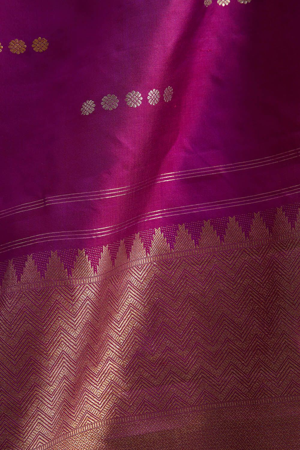 Purple Woven Pure Silk Kanjivaram Saree image number null
