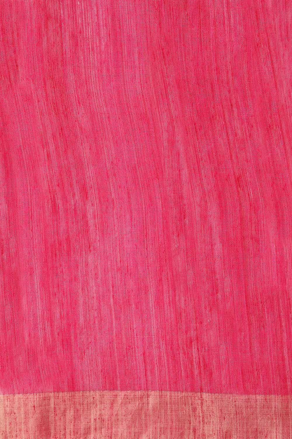 Dark Pink Pure Silk Vanya Bengal Saree image number null