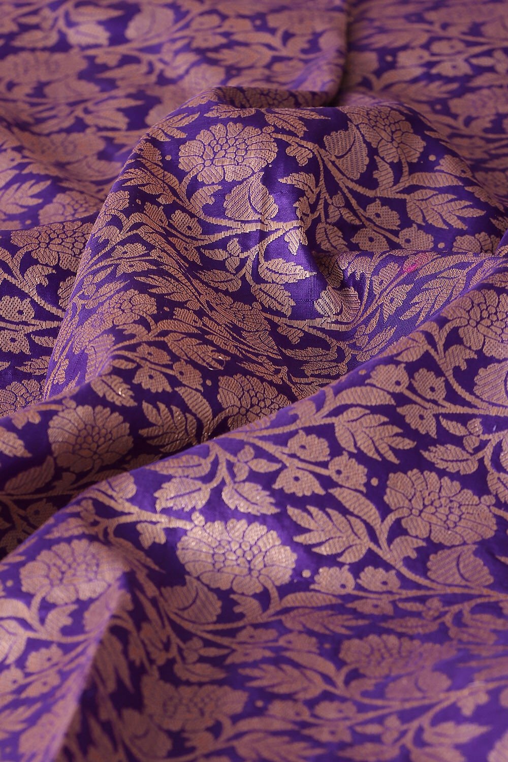 Dark Blue Pure Silk Banarasi Saree image number null