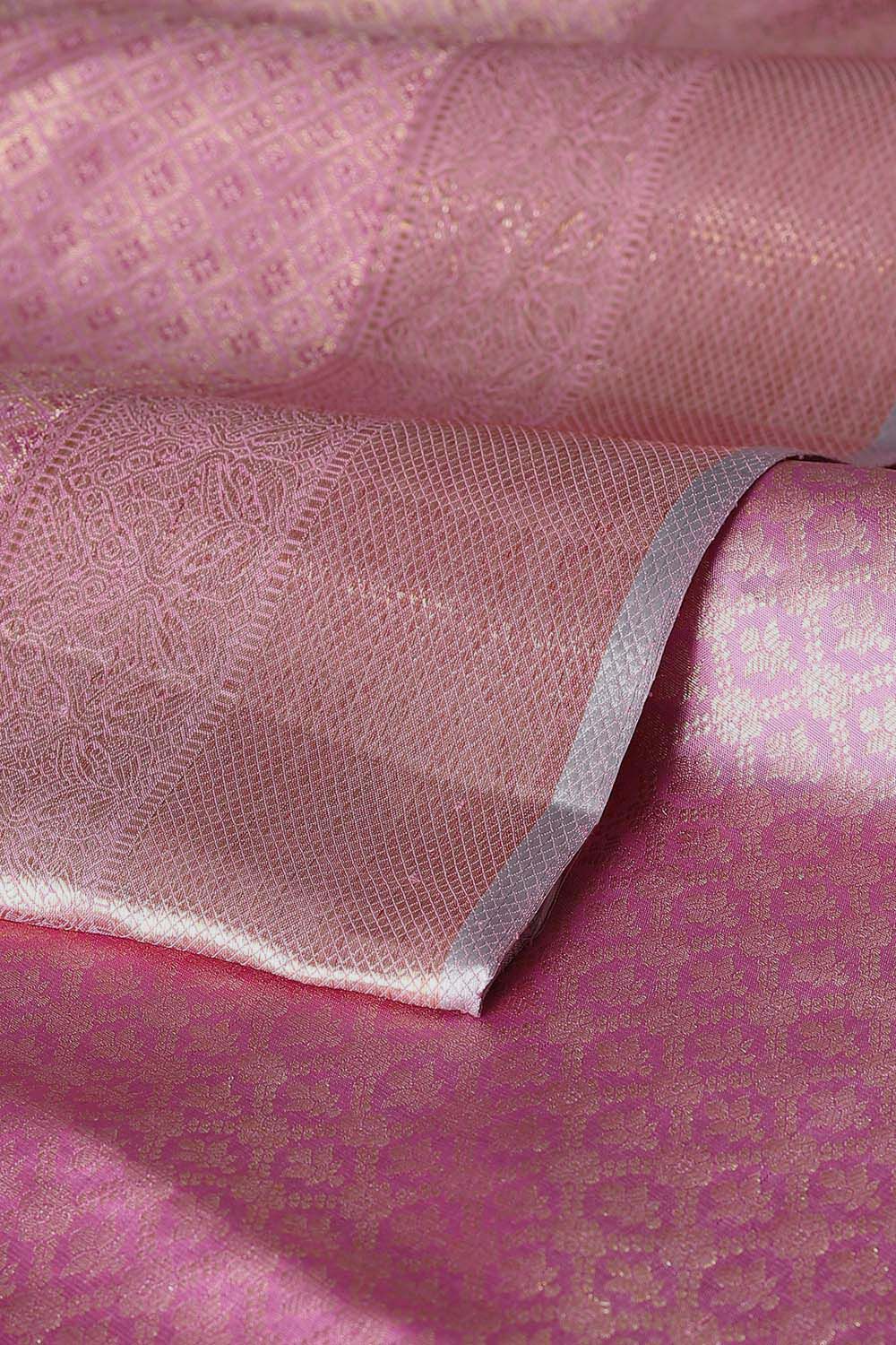 Light Pink Pure Silk Kanjivaram Saree image number null